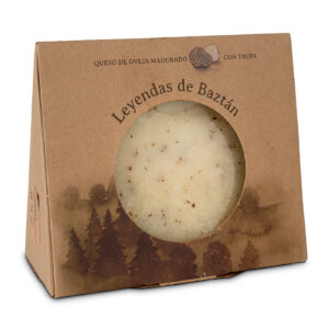 Queso de oveja con trufa Leyendas de Baztán 250 g, elaborado artesanalmente en Navarra con leche cruda y trufa negra.