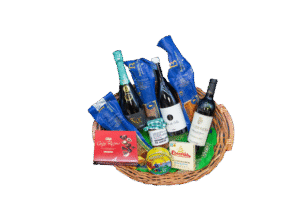 Cesta gourmet Ibérico con vinos Matarromera y Va de Bo, cava NOC Prestige, embutidos ibéricos Ibéricos Benito, conservas Escuris y Arroyabe, mermelada de higos El Labrador y bombones Nestlé Caja Roja
