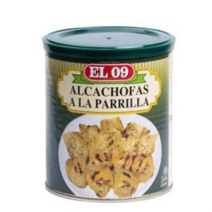 Alcachofas a la parrilla Conservas Selectas El 09 Murcia — alcachofas asadas en aceite de oliva de la huerta murciana, producto gourmet artesanal.