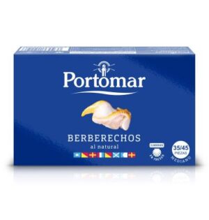 Berberechos Portomar al natural 35/45 piezas en conserva premium