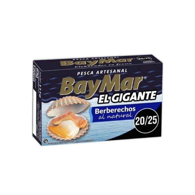 Berberechos al natural Baymar 20/25 piezas en conserva gourmet