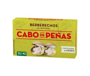 Berberechos al natural Cabo de Peñas 35/45 piezas en conserva gourmet