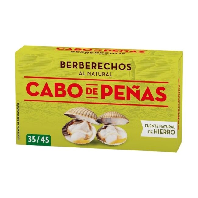 Berberechos al natural Cabo de Peñas 35/45 piezas en conserva gourmet