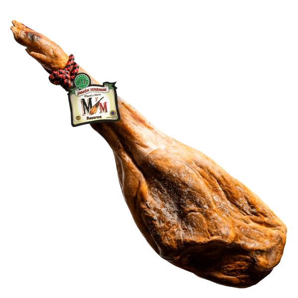 Jamón Serrano Duroc Reserva de Miguel y María, pieza entera con hueso curada artesanalmente – jamón español premium